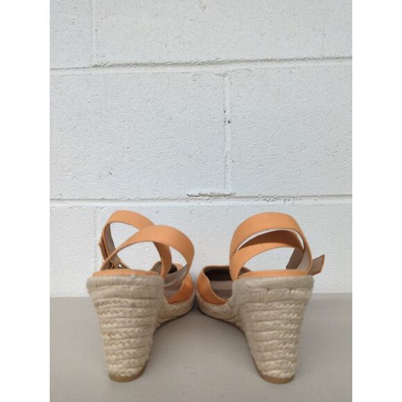 new Stuart WEITZMAN sz 6 orange mango wedge heel espadrille jewel strap - Picture 4 of 8